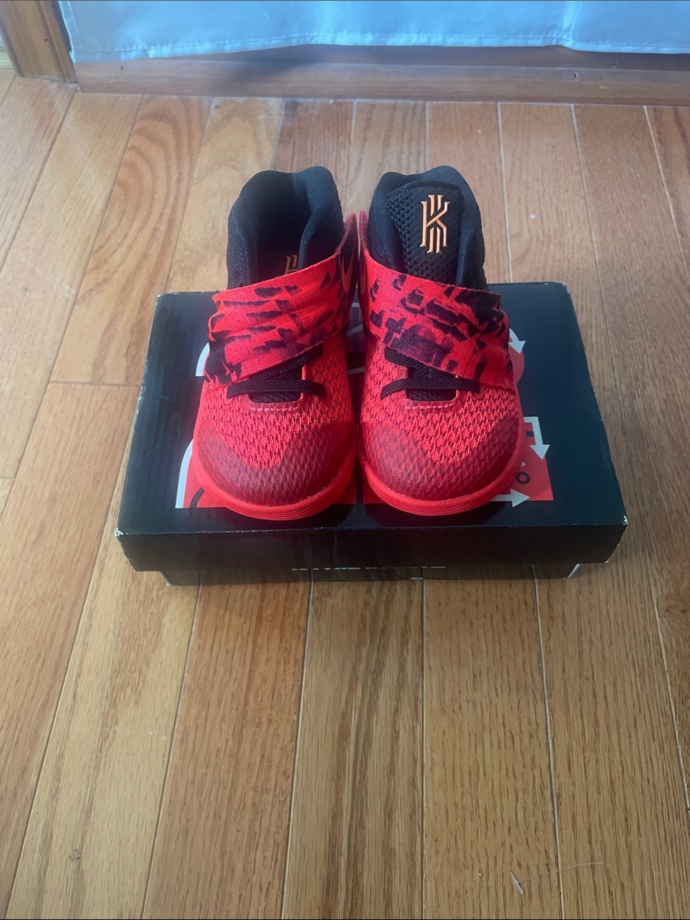 Kids Red Performance Basketball Sneakers with Secure Strap